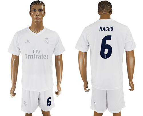 Real Madrid #6 Nacho Marine Environmental Protection Home Soccer Club Jersey - Click Image to Close